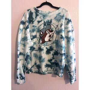 Buc-ee's Sweatshirt tie dye blue size M Beaver Women men Sweater pullover